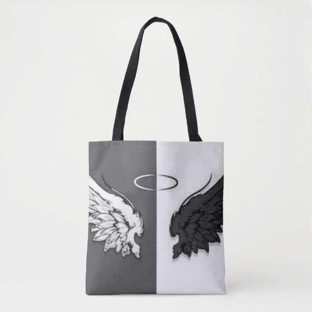 Bolsa Tote Asas pretas e brancas (Frente)