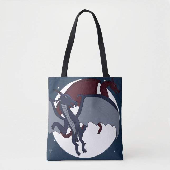 Bolsa Tote Ascended Mythical Fantasy Dragon Moon Gamer (Frente)