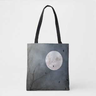 Bolsa Tote Ascensão De Lua Completa Com Corvos