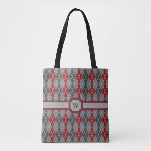 Bolsa Tote Ashes e Embers Argyle All-Over-Impressão Bag (Frente)