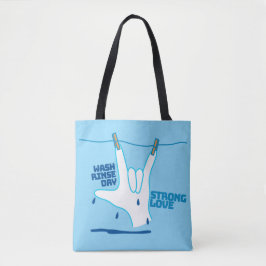 Bolsa Tote ASL Design - Wash, Rinse, and Dry Love ILY