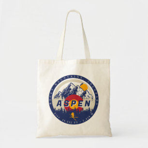 Bolsa Tote Aspen Colorado Flag Ski Mountain Sunset Souvenirs