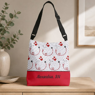 Bolsa Tote Assinatura Stethoscopes, Corações e Pon