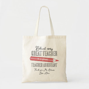 Bolsa Tote assistente de ensino pré-escolar personalizado