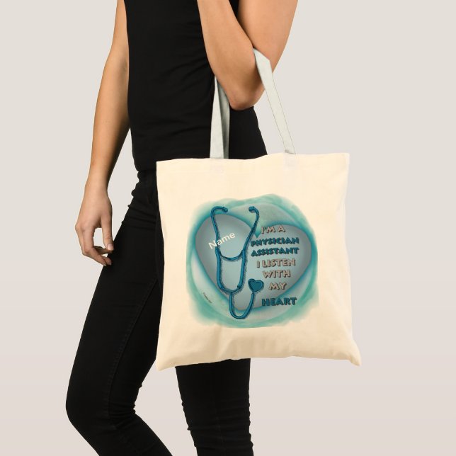 Bolsa Tote Assistente de Médico do Coração Azul (Frente (produto))