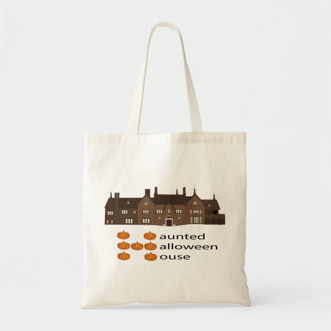Bolsa Tote Assombrada Halobetween House Pumpkin (Frente)
