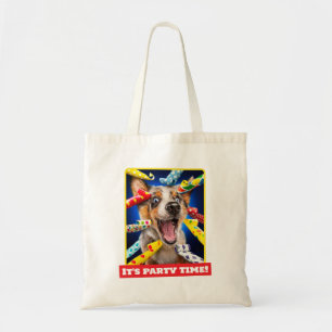 Bolsa Tote Assopradores de Festa de Cachorro Feliz