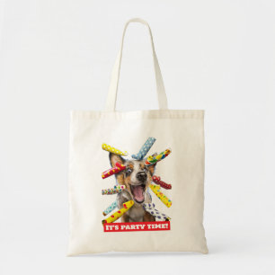 Bolsa Tote Assopradores de Festa de Cachorro Feliz