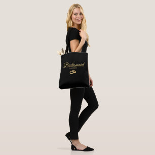 Bolsa Tote Assunto Preto e Branco-Presente para Dama de Honra
