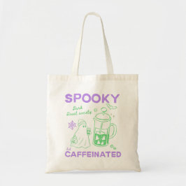 Bolsa Tote Assustador Mas Cafeinado Fantasma Fofo de Hallowee