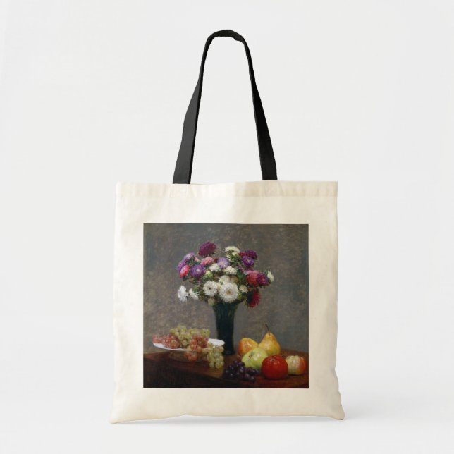 Bolsa Tote Asters and Fruta, Henri Fantin-Latour (Frente)