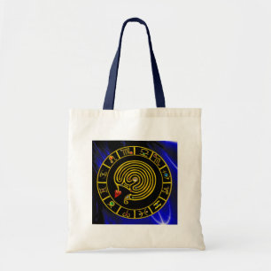 Bolsa Tote Astrologia ZODÍACA DOURADA DO GRÁFICO ASTRAL LAB