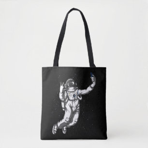 Bolsa Tote Astronauta Espacial Engraçado Selfie Galáxia Cósmi