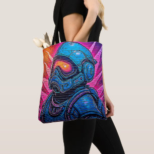 Bolsa Tote Astronauta Neon Cyberpunk