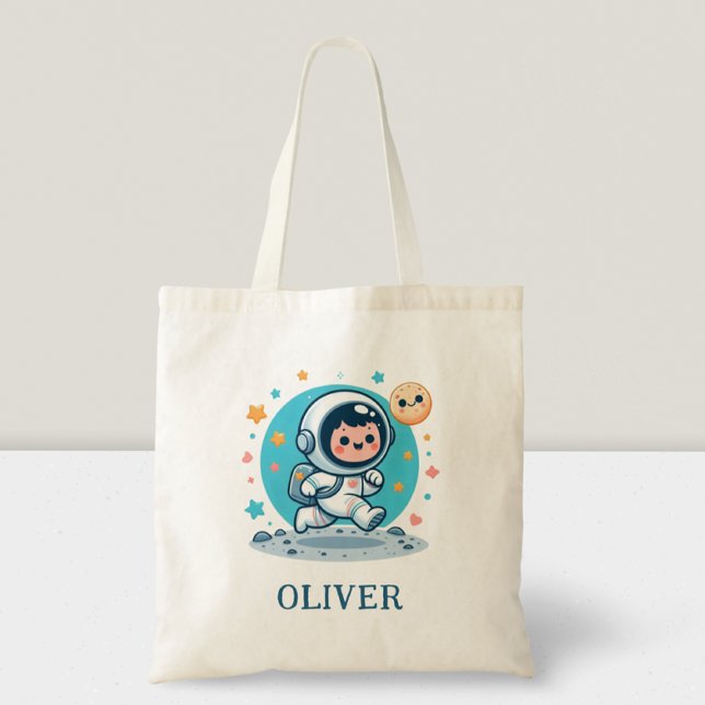 Bolsa Tote Astronauta Pequenino Fofo na Lua (Criador carregado)