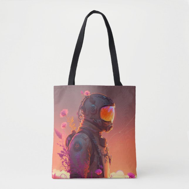 Bolsa Tote Astronauta World Discovery Painting Human Universe (Frente)