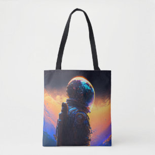 Bolsa Tote Astronauta World Discovery Painting Human Universe