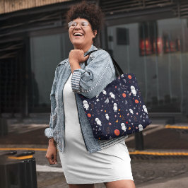 Bolsa Tote Astronautas de desenho animado