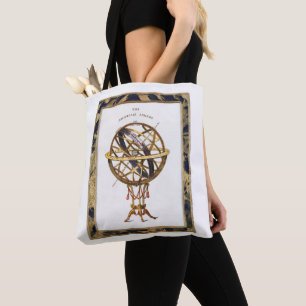 Bolsa Tote Astronomia Vintage, Esfera Artificial ou Armilar