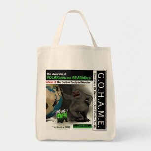Bolsa Tote Ataque do monstro da pegada do carbono
