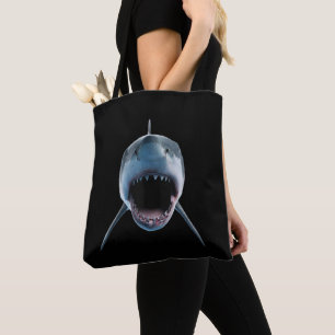 Bolsa Tote ataque realista de tubarão-branco para amantes