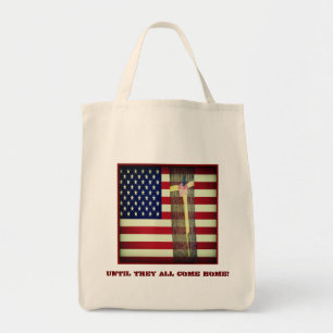 Bolsa Tote Até todos vêm a bandeira Home e fita amarela