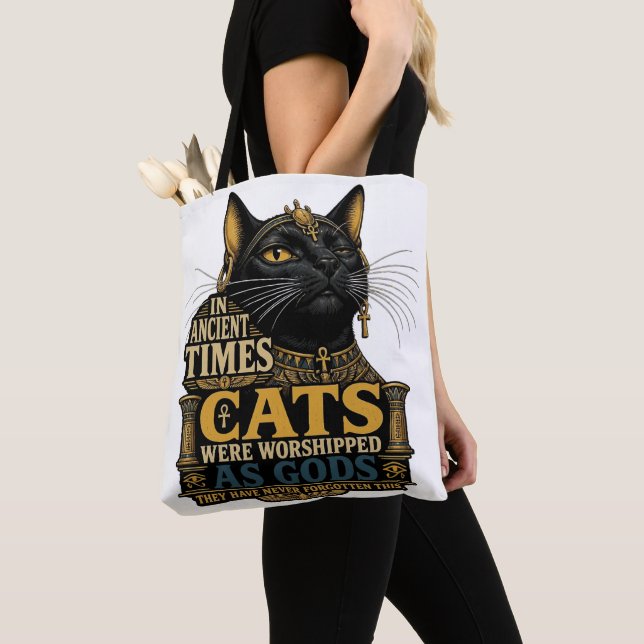 Bolsa Tote Atitude de Gato Preto Antigo (Close Up)