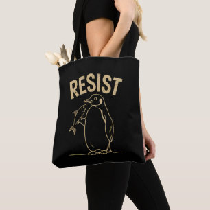 Bolsa Tote Ativismo de Resistência de Pinguins Protesto Vinta