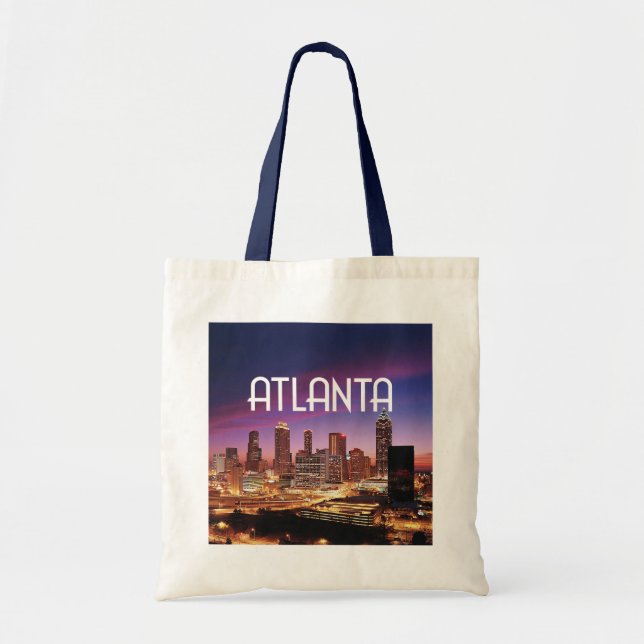 Bolsa Tote Atlanta Georgia com foto do perfil da cidade (Frente)