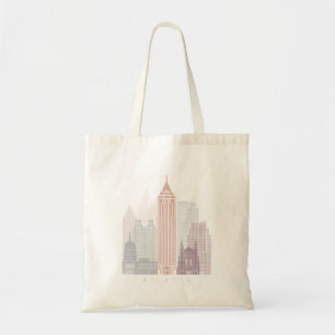 BOLSA TOTE ATLANTA SKYLINE POSTER PASTEL