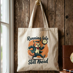 Bolsa Tote Atrasado, Ainda à Frente Gato Excêntrico Divertido