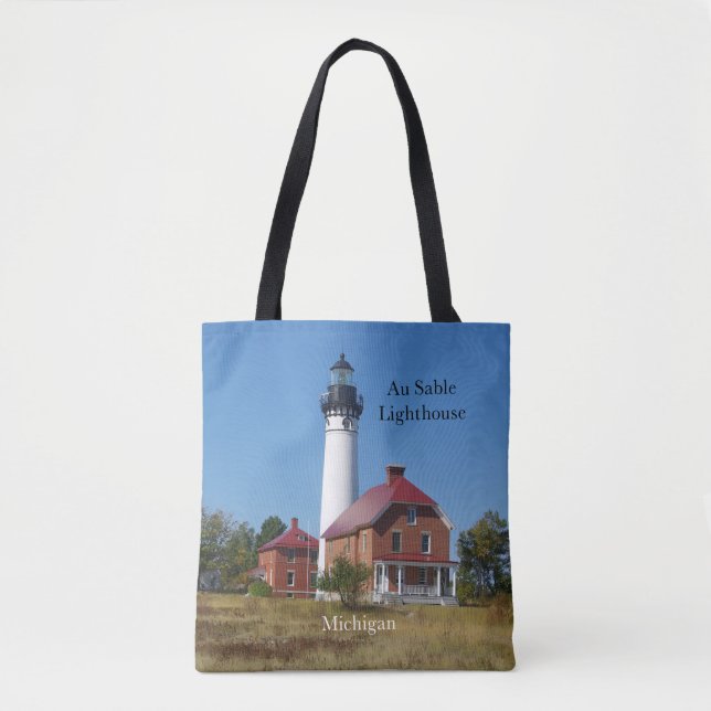 Bolsa Tote Au Sable Lighthouse por todo o saco (Frente)