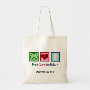 Bolsa Tote Audiologista Personalizado do Peace Love