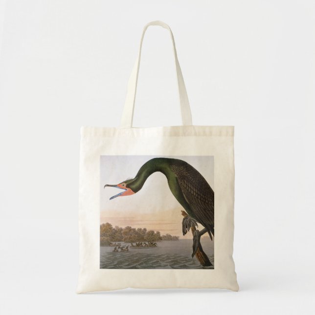 Bolsa Tote Audubon: Cormorant com crista dobro (Frente)