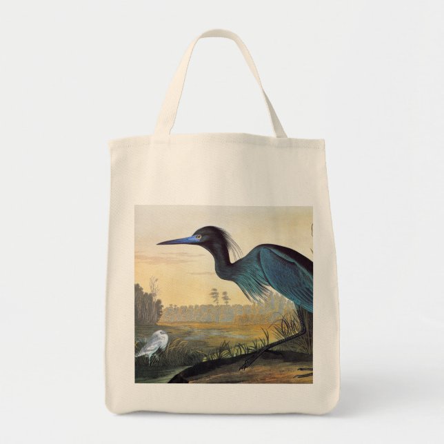 Bolsa Tote Audubon: Garça-real de azul pequeno (Frente)