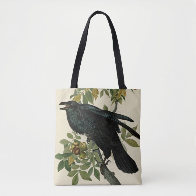 Bolsa Tote Audubon Raven Bird Classic Trabalho de arte (Frente)