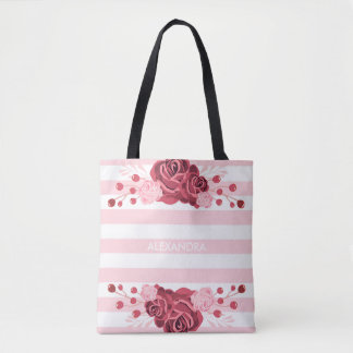 Bolsa Tote Aumentaram as listras florais