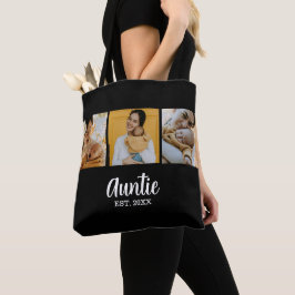 Bolsa Tote Auntie Established Modern Script Black 3 Photo
