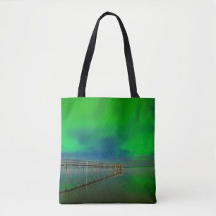Bolsa Tote Aurora Boreal   Lago Winnipeg Canadá, Manitoba