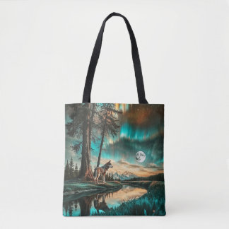 Bolsa Tote Aurora Borealis 2 Design de Lobo