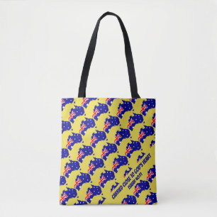 Bolsa Tote AUSTRÁLIA FLAG Christian Scripting Na moda Amarelo