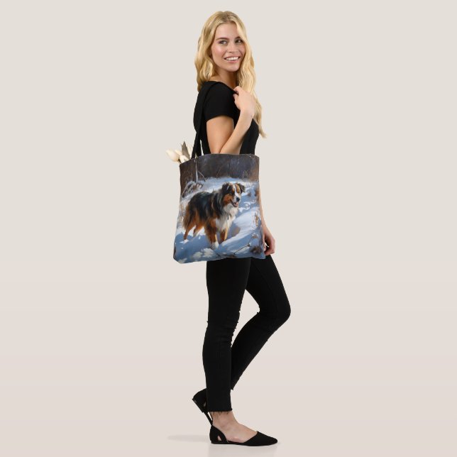 Bolsa Tote Australian Shepherd Deixe Nevar Natal (No(a) Modelo)