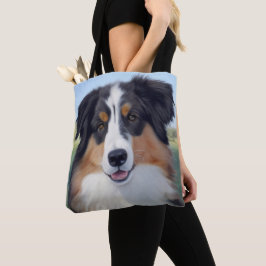 Bolsa Tote Australian Shepherd Portrait -