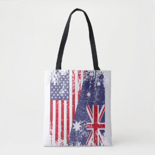 Bolsa Tote AUSTRALIANA ROOTS Half American Flag AUSTRÁLIA