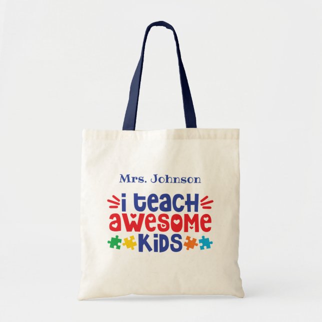 Bolsa Tote Autismo Apreciação do Professor Personalizada (Frente)