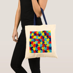 Bolsa Tote Autismo Awareness Quebra-cabeça por Shirley Taylo
