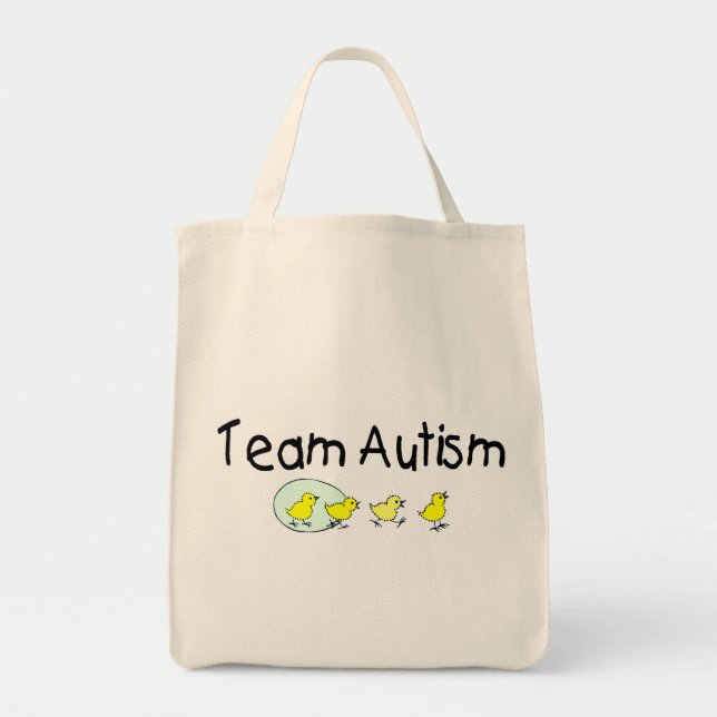 Bolsa Tote Autismo da equipe (pintinhos) (Frente)