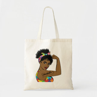 Bolsa Tote Autismo da Rainha Negra Africana Melanina