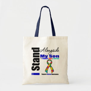 Bolsa Tote Autismo que eu estou ao lado de meu filho