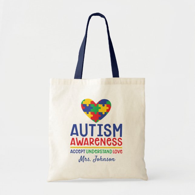Bolsa Tote Autismo Sensibilização Professora Personalizada (Frente)